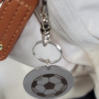 Laser Engraved Soccer Keychain Fob – Steel Sports Zipper Pull