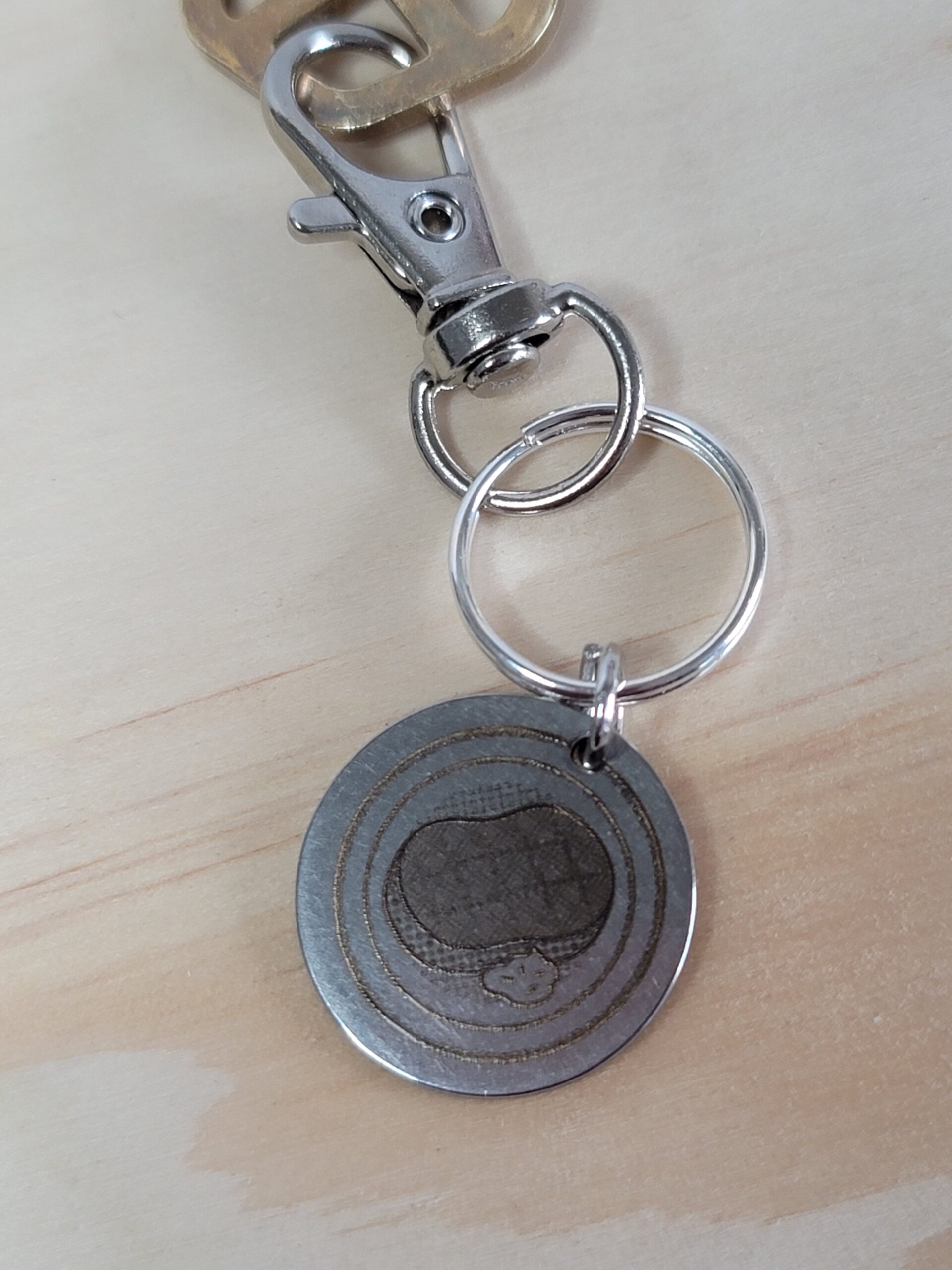 Laser Engraved Steak Keychain Fob – Steel Foodie Zipper Pull - Image 4