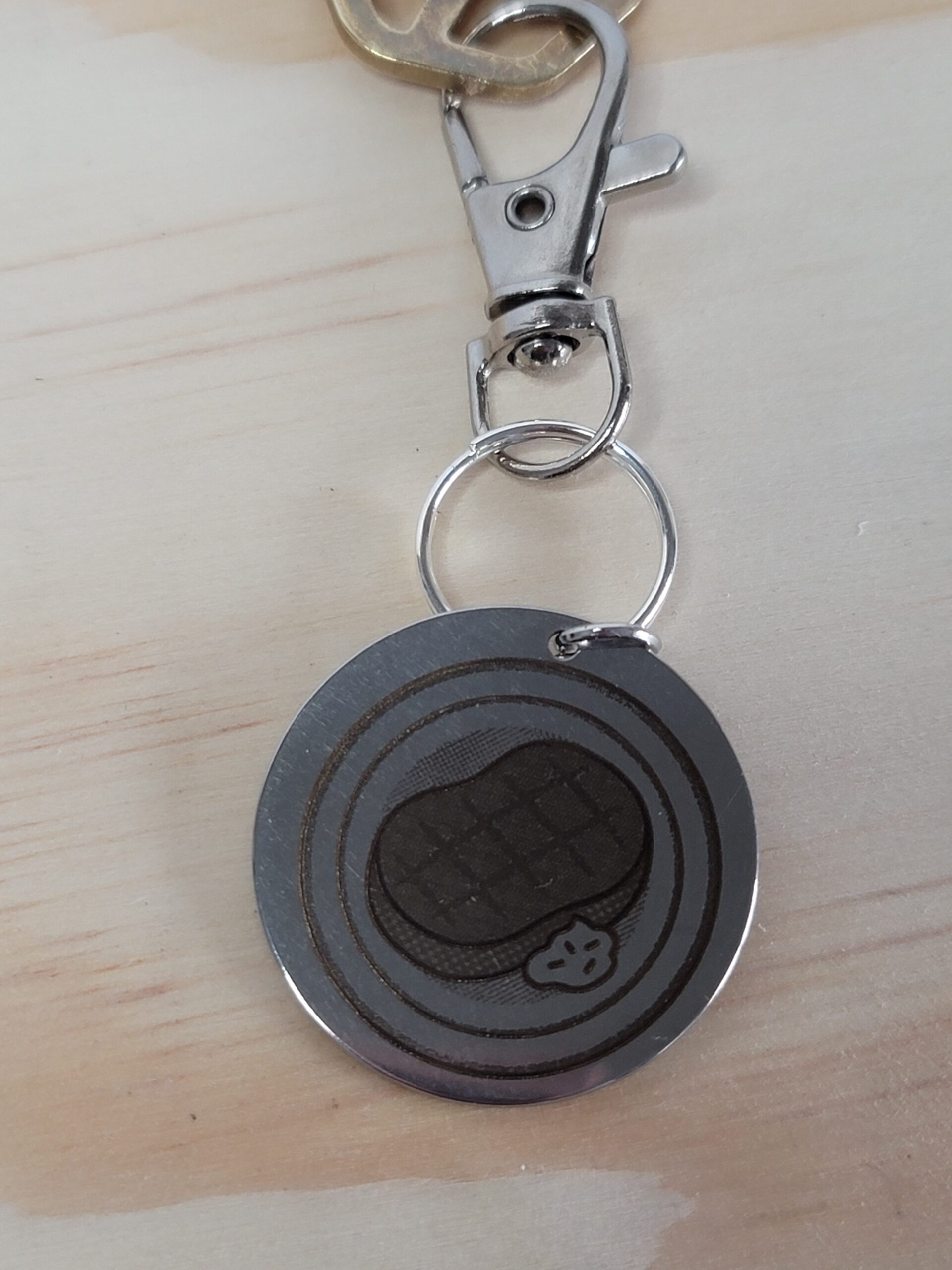 Laser Engraved Steak Keychain Fob – Steel Foodie Zipper Pull - Image 2