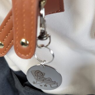 Laser Engraved Suntan Keychain Fob – Steel Summer Beach Zipper Pull