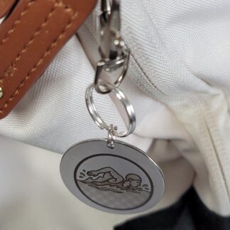 Laser Engraved Swimming Keychain Fob – Steel Sports Zipper Pull