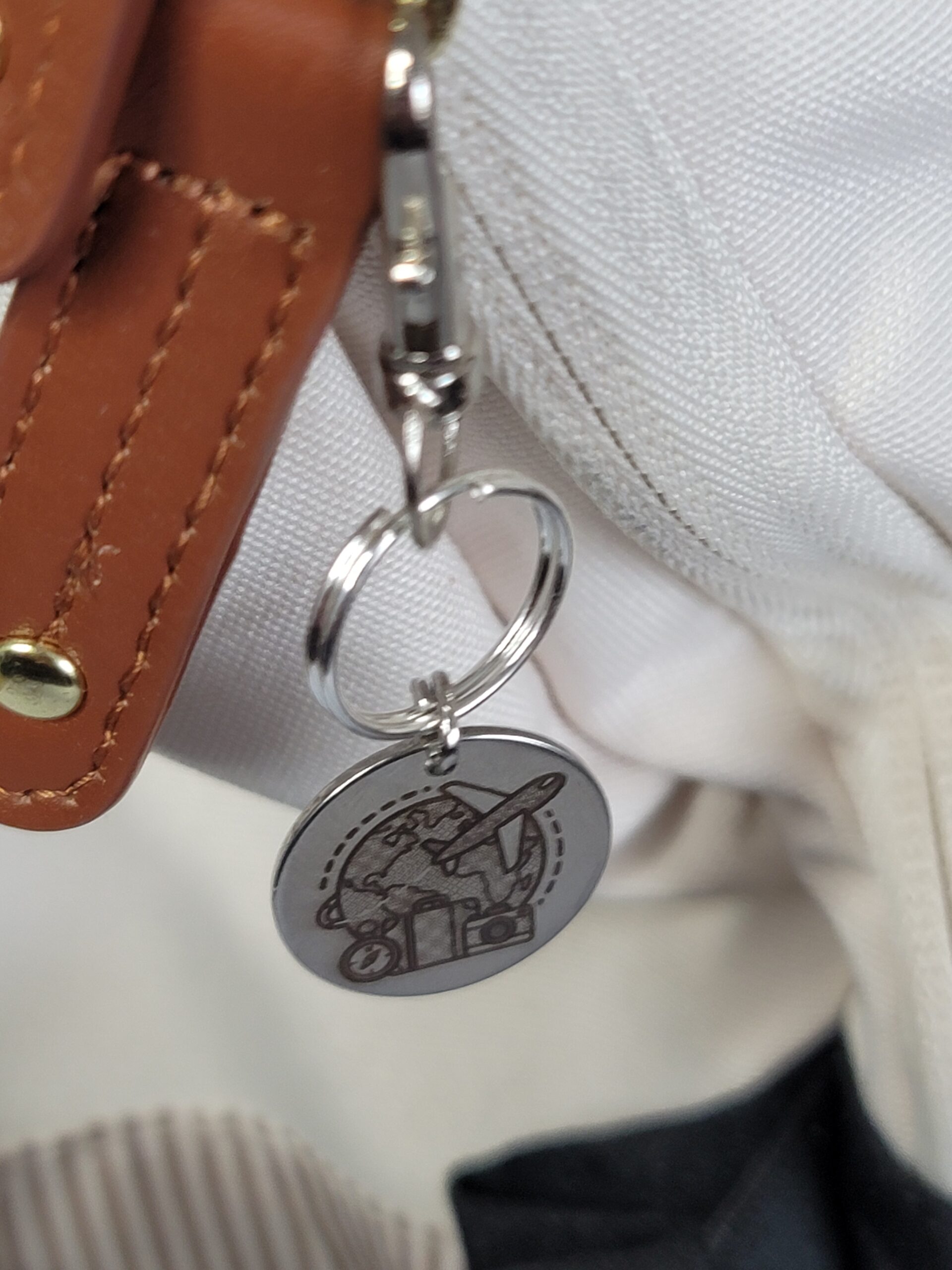 Laser Engraved Travel Keychain Fob – Steel Adventure Zipper Pull - Image 3