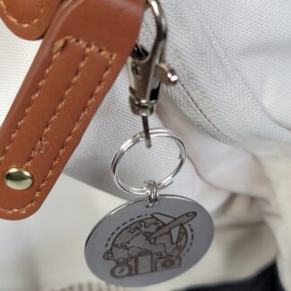 Laser Engraved Travel Keychain Fob – Steel Adventure Zipper Pull