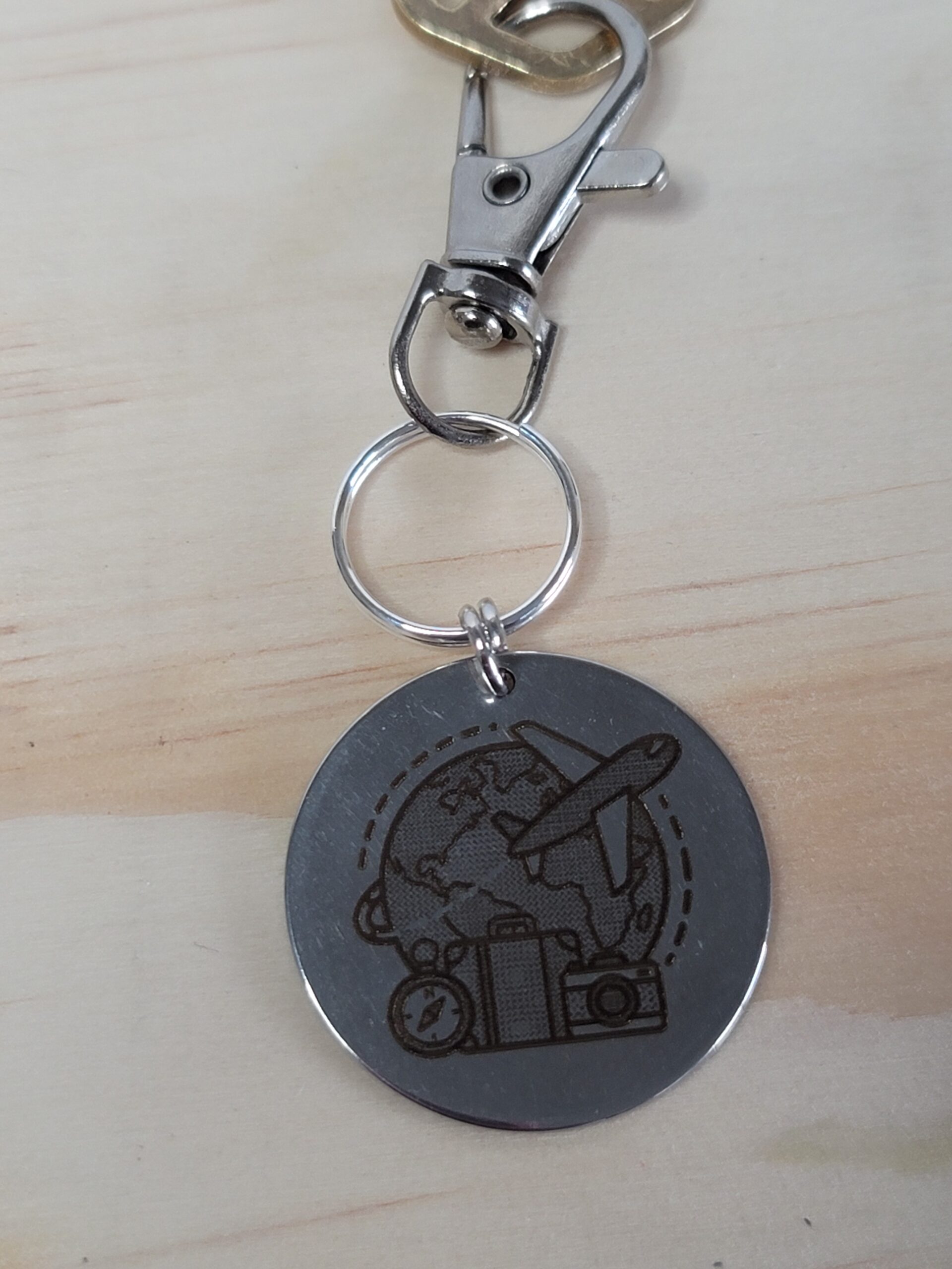 Laser Engraved Travel Keychain Fob – Steel Adventure Zipper Pull - Image 2