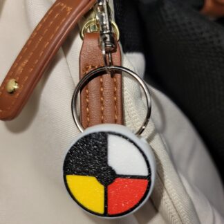 3D Printed Upper Sioux Flag Keychain Fob – Multicolor Indigenous Pride Zipper Pull