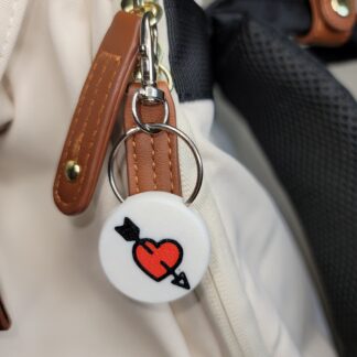 3D Printed Valentine Heart Keychain Fob – Multicolor Zipper Pull Accessory