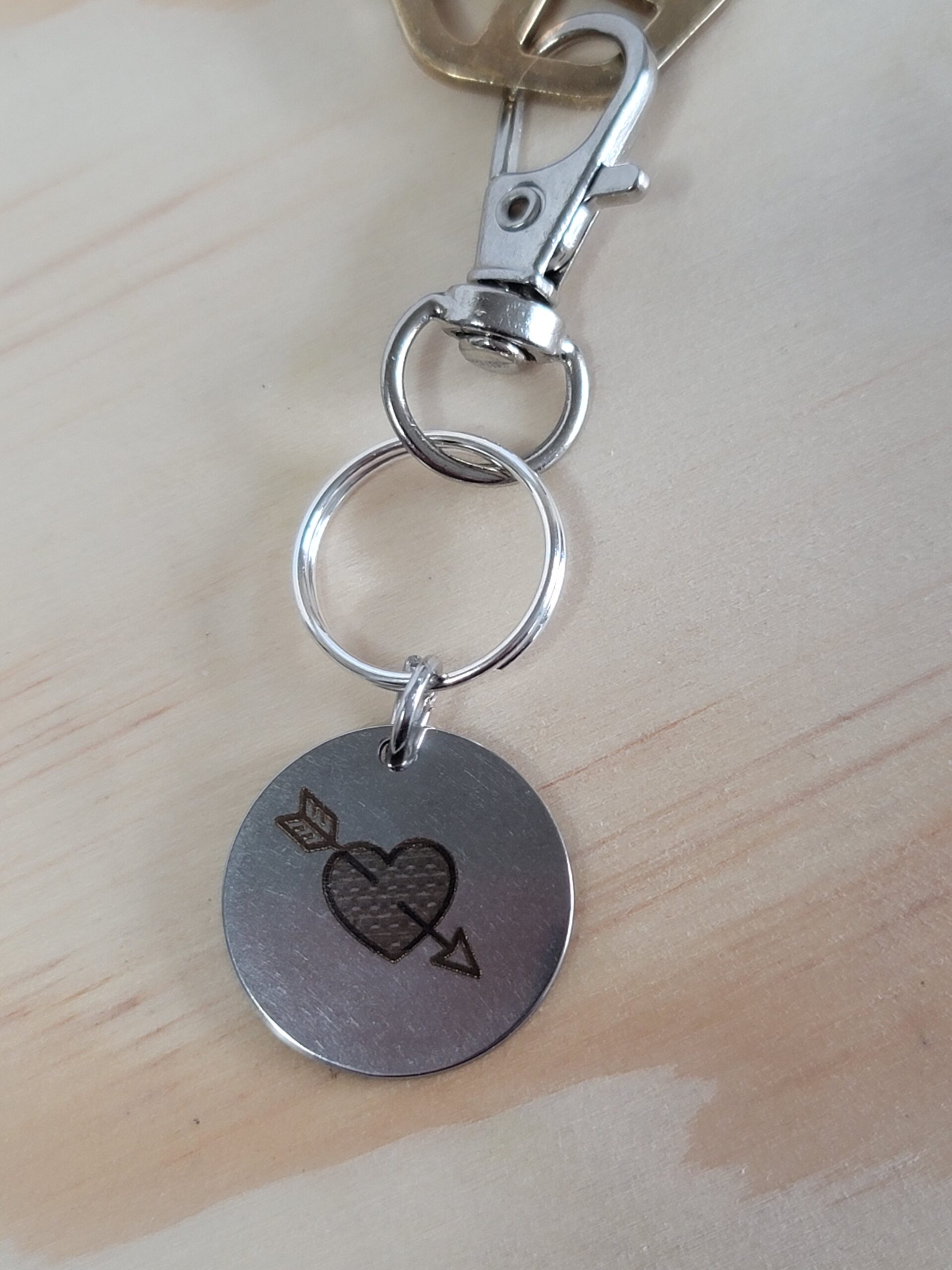 Laser Engraved Valentine Heart Keychain Fob – Steel Love Zipper Pull - Image 4