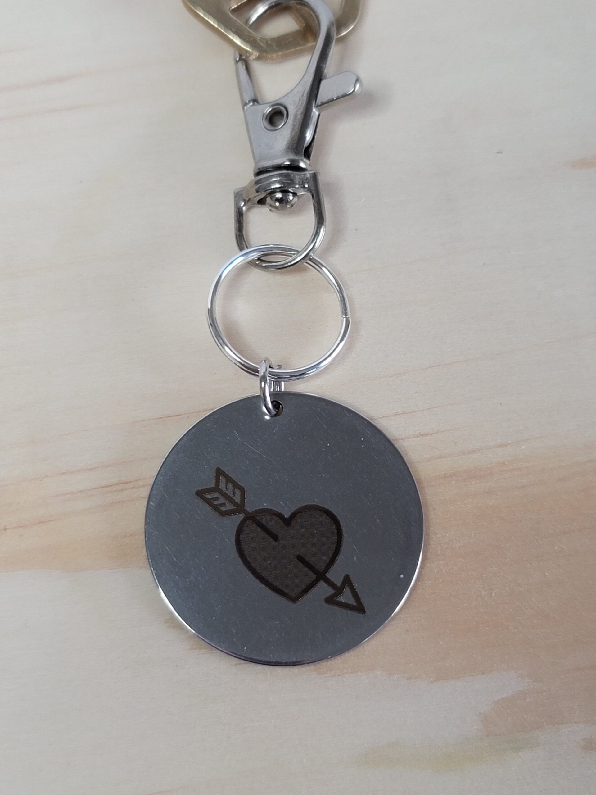Laser Engraved Valentine Heart Keychain Fob – Steel Love Zipper Pull - Image 2