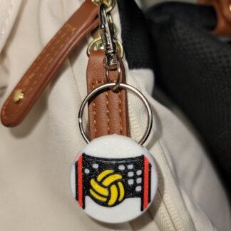 3D Printed Volleyball Keychain Fob – Multicolor Zipper Pull Accessory