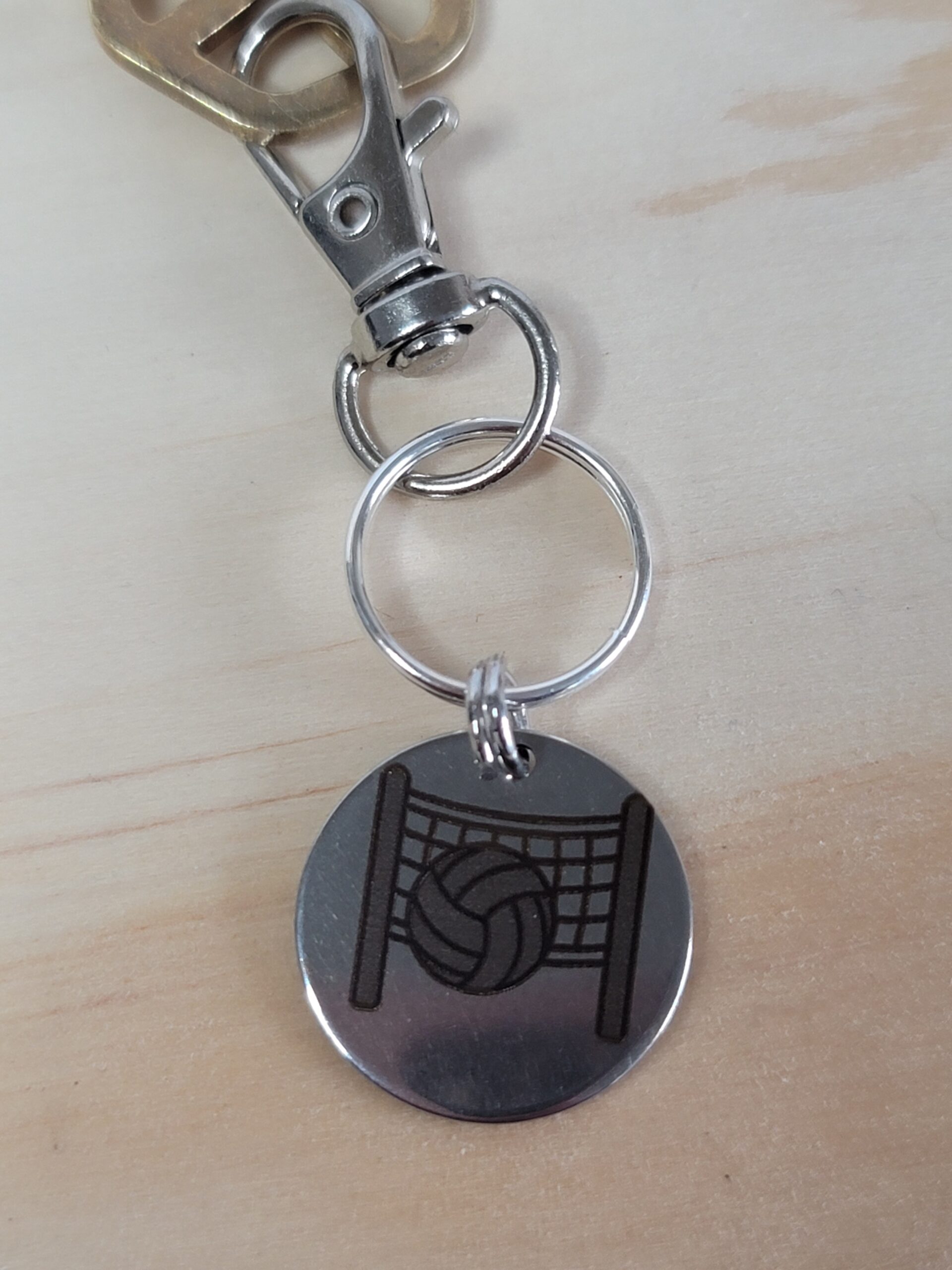 Laser Engraved Volleyball Keychain Fob – Steel Sports Zipper Pull - Image 4