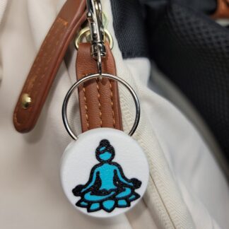 3D Printed Yoga Pose Keychain Fob – Multicolor Zipper Pull Accessory