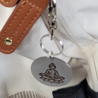 Laser Engraved Yoga Keychain Fob – Steel Zipper Pull Accessory